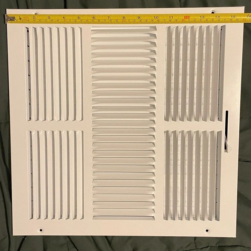 14x14 (in) White HVAC Ceiling Vent Diffuser Grill Cover Air Condition Louvered - Picture 3 of 5